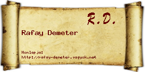 Rafay Demeter névjegykártya